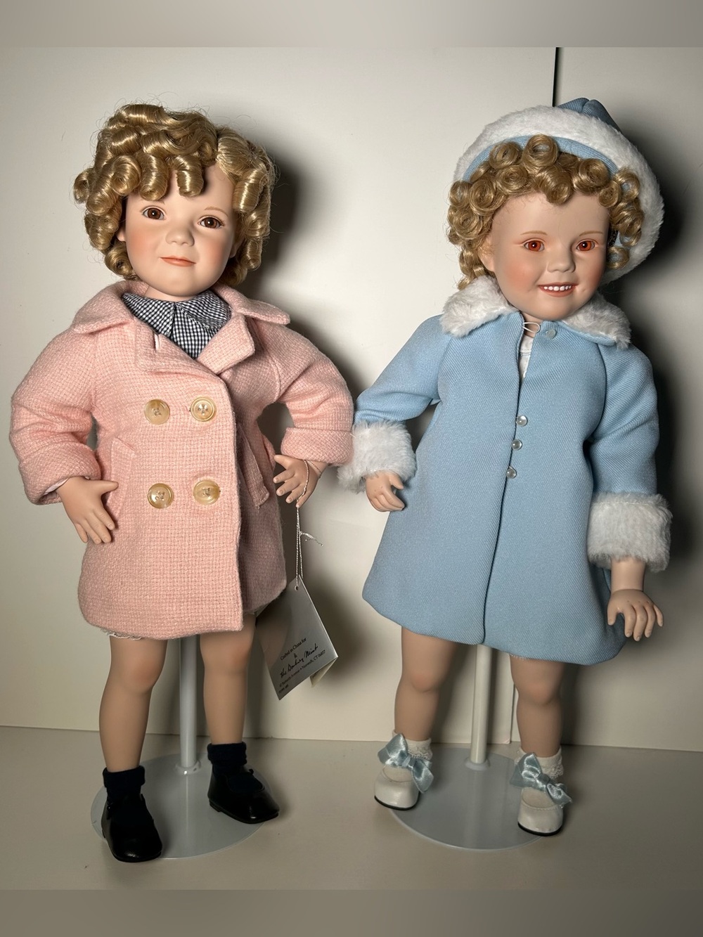 Danbury Mint Shirley Temple Porcelain Dolls Lot 2 Sunday Best Little Miss Marker